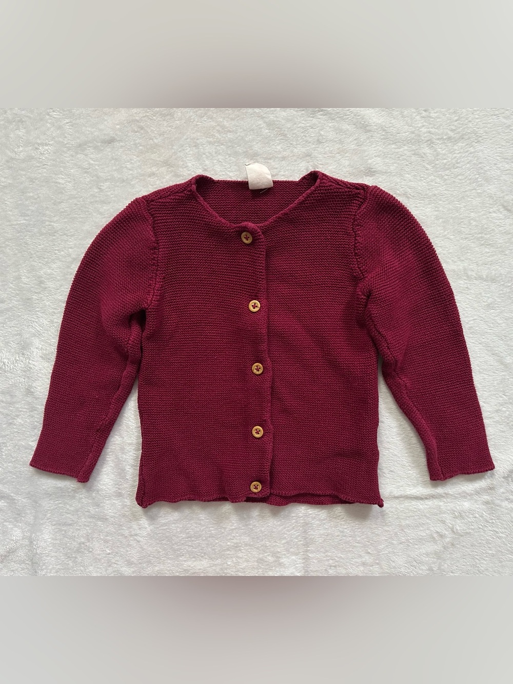 H&M Knit Sweater Cardigan Maroon Toddler Girls Size 3-4Y Button Front Winter